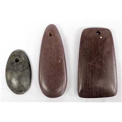 3 Hand Carved Stone Amulets