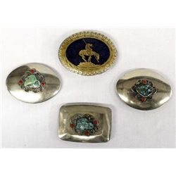 4 Southwestern German Silver Belt Buckles