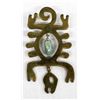 Image 1 : Large Brass and Stone Petroglyph Pendant