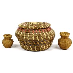 3 Native American Coushatta Baskets