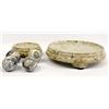 Image 2 : 2 Moroccan Fossil Plant Stands & 4 Oval Fossils