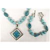 Image 1 : Aqua Quartz Necklace and Bracelet