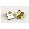 Image 1 : Vintage Zuni Sterling Inlay Flower Earrings