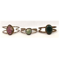 3 Copper Bracelets by Santa Fe Artist D. Umpleby