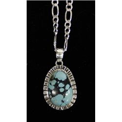 Sterling and Mountain Cloud Turquoise Necklace
