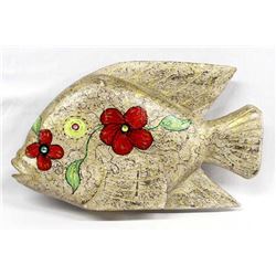 Hand Painted Wood Fish by Kathy Kills Thunder