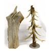 Image 2 : Antler Tree and Carved Wood Spirit Face Decor