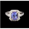 Image 2 : 14KT White Gold 2.18 ctw Tanzanite and Diamond Ring