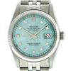 Image 2 : Rolex Mens Stainless Steel Ice Blue Diamond Datejust Wristwatch