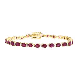 12.44 ctw Ruby And Diamond Bracelet - 14KT Yellow Gold