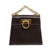 Image 1 : Salvatore Ferragamo Dark Brown Leather Chain Link Small Shoulder Handbag