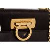 Image 6 : Salvatore Ferragamo Dark Brown Leather Chain Link Small Shoulder Handbag