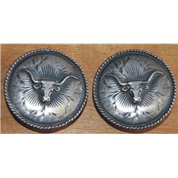 silver steer head conchos