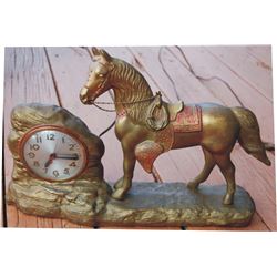 bronze clock, circa 1940's
