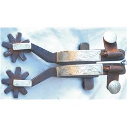 unmarked Crockett silver overlaid spurs