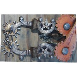 E Garcia silver inlaid Elko star spurs