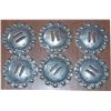 Image 1 : set of six 2" Visalia slotted silver conchos
