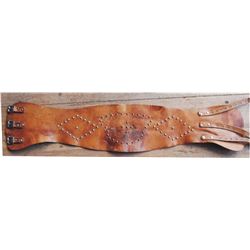 Heiser tooled eagle pattern spotted bronc belt