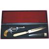 Image 1 : neat cased set Tiffany, NY ivory and silver knife
