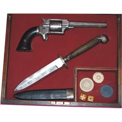 cased 1870's gambler's set, J P Lower #2148 .32 pistol
