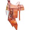 Image 1 : WML Huston buckaroo saddle, new condition, w/silver horn cap, cantle plate