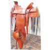 Image 4 : WML Huston buckaroo saddle, new condition, w/silver horn cap, cantle plate