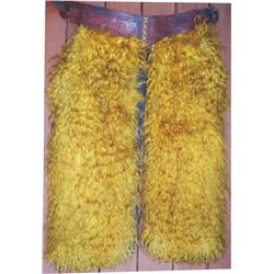 very nice gold angora step in chaps