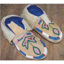 Metis beaded moose hide moccasins