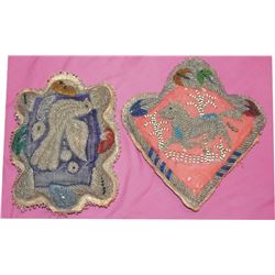 2 pictorial beaded wimsy pillows
