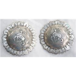 Keyston Bros  2 1/2" silver conchos