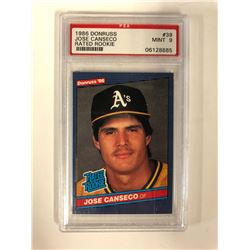 1986 DONRUSS #39 JOSE CANSECO -RATED ROOKIE- (MINT 9) PSA