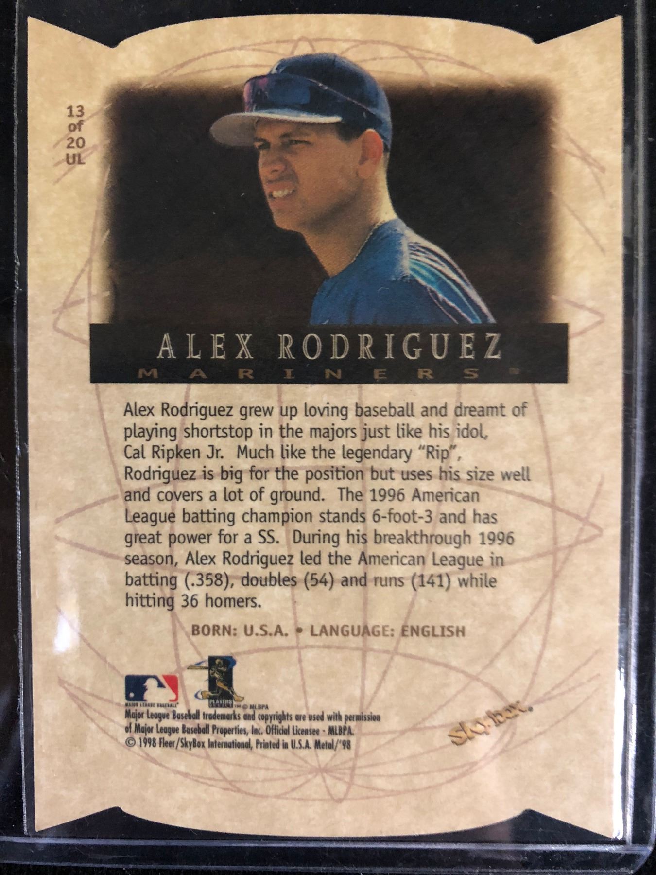 1998 Metal Universe Universal Language 13 Alex Rodriguez