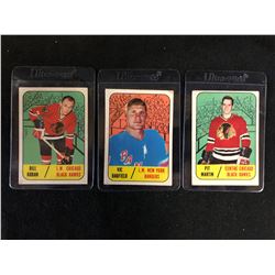 1967-68 TOPPS HOCKEY CARD LOT (ORBAN, HADFIELD, MARTIN)