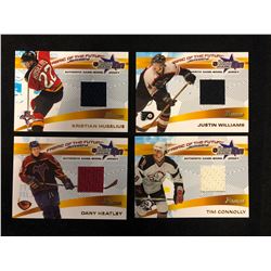 AUTHENTIC GAME WORN JERSEY BOWMAN HOCKEY CARDS LOT (YOUNG STARS)