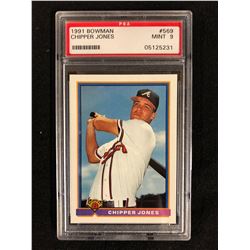 1991 BOWMAN #569 CHIPPER JONES (MINT 9) PSA