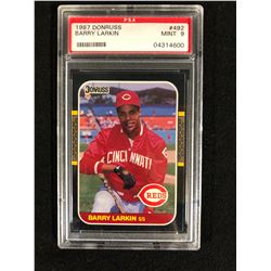 1987 DONRUSS #492 BARRY LARKIN (MINT 9) PSA