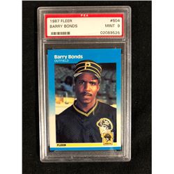 1987 FLEER #604 BARRY BONDS (MINT 9) PSA