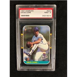 1987 DONRUSS #502 DAVID CONE (MINT 9) PSA