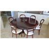 Image 1 : Round Dining Room Table w/6 Wooden Chairs