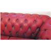 Image 8 : Red Leather Sofa w/Tufted Backrest/Armrest