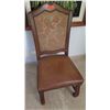 Image 2 : Wooden Chair w/ Leather Seat & Tapestry Backrest