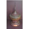Image 2 : Painted Carved Architectural Lidded Bowl