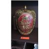 Image 1 : Painted Decorative Ceramic Urn w/ Lid, Elephant/Leopard Motif, Approx 12" H