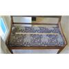 Image 8 : Antique Wooden Settee w/Upholstered Seat & Painted Details, Approx 44"L X 20" X 33" H