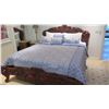 Image 1 : King Size Ornate Carved Wooden Bed (sheets/comforter/pillows not included)