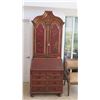 Image 2 : Painted Chinoiserie Secretary w/Cabinet, 2 Pcs, Approx. 34"W X 13.5"D X 90.5" H