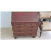 Image 3 : Painted Chinoiserie Secretary w/Cabinet, 2 Pcs, Approx. 34"W X 13.5"D X 90.5" H
