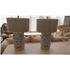 Image 1 : Pair: Ceramic Flower Cut-Out Table Lamps, Cream Color, Approx. 30" H