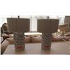 Image 2 : Pair: Ceramic Flower Cut-Out Table Lamps, Cream Color, Approx. 30" H