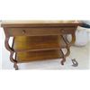 Image 3 : Wood End Table w/Drawer & Lower Shelves, by Baker, Approx. 2'5" W